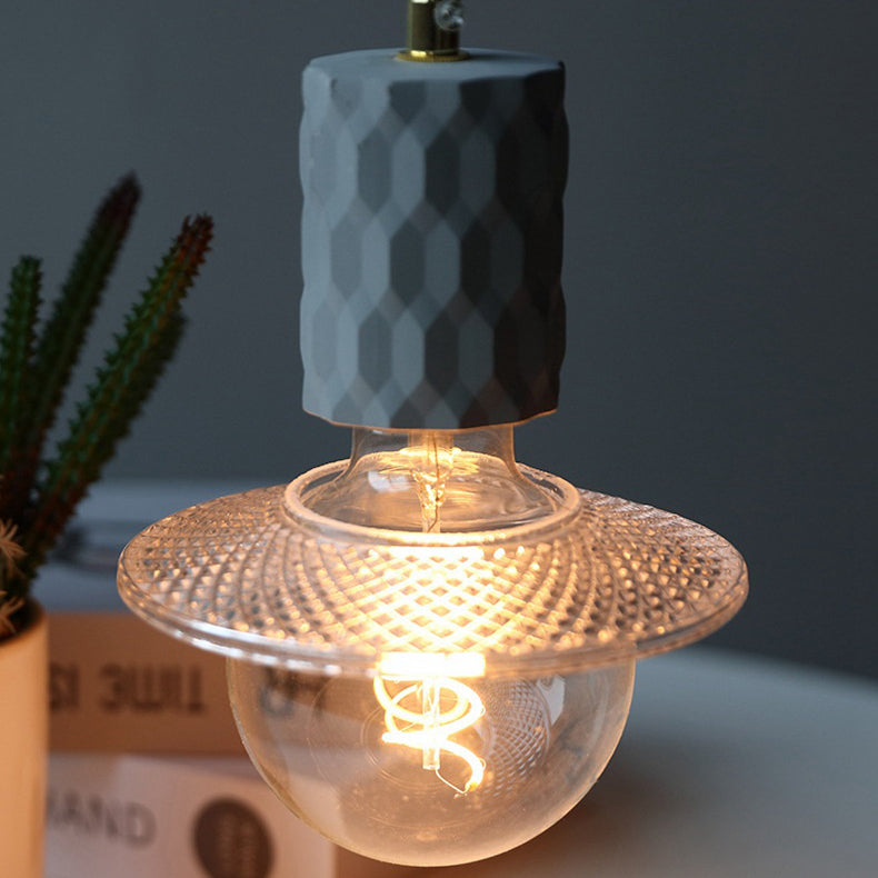 Zeitgenössische industrielle Kuppel Zylinder Zement 1-Licht Pendelleuchte für Wohnzimmer 