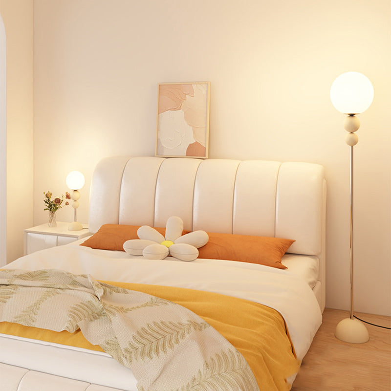 Lampadaire moderne minimaliste rond en fer et plastique à 1 lumière pour salon 