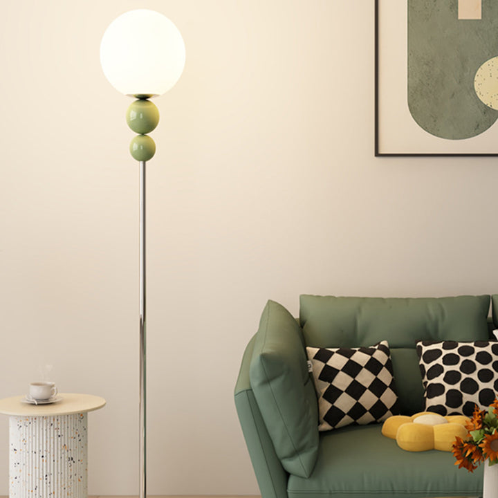 Lampadaire moderne minimaliste rond en fer et plastique à 1 lumière pour salon 