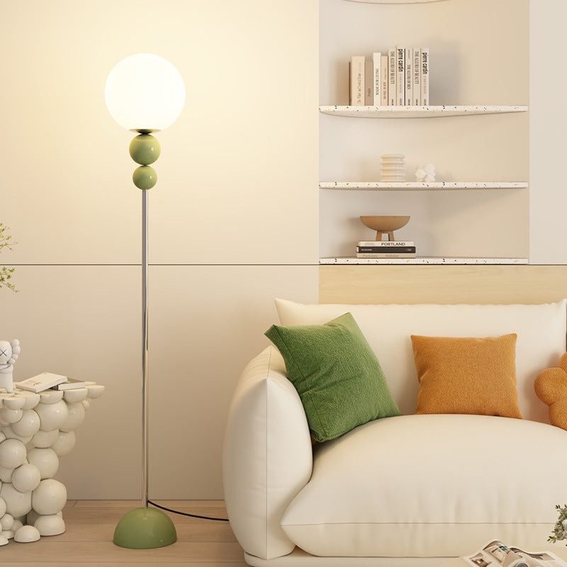 Lampadaire moderne minimaliste rond en fer et plastique à 1 lumière pour salon 