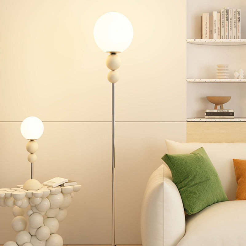 Lampadaire moderne minimaliste rond en fer et plastique à 1 lumière pour salon 
