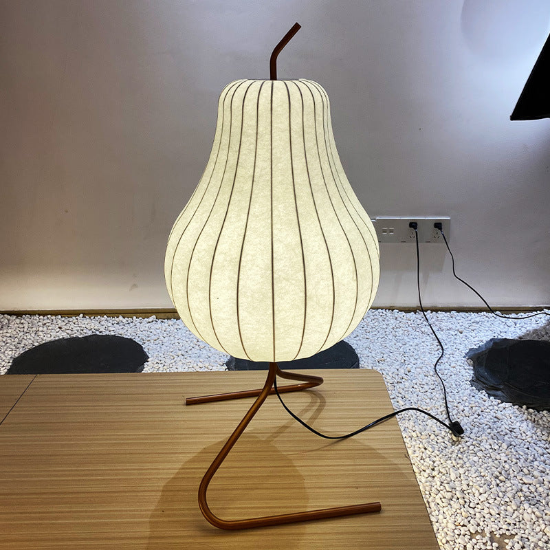 Traditionelle japanische Birnen-Seidenschirm-Stehlampe aus Eisen mit 1 Licht für Wohnzimmer 