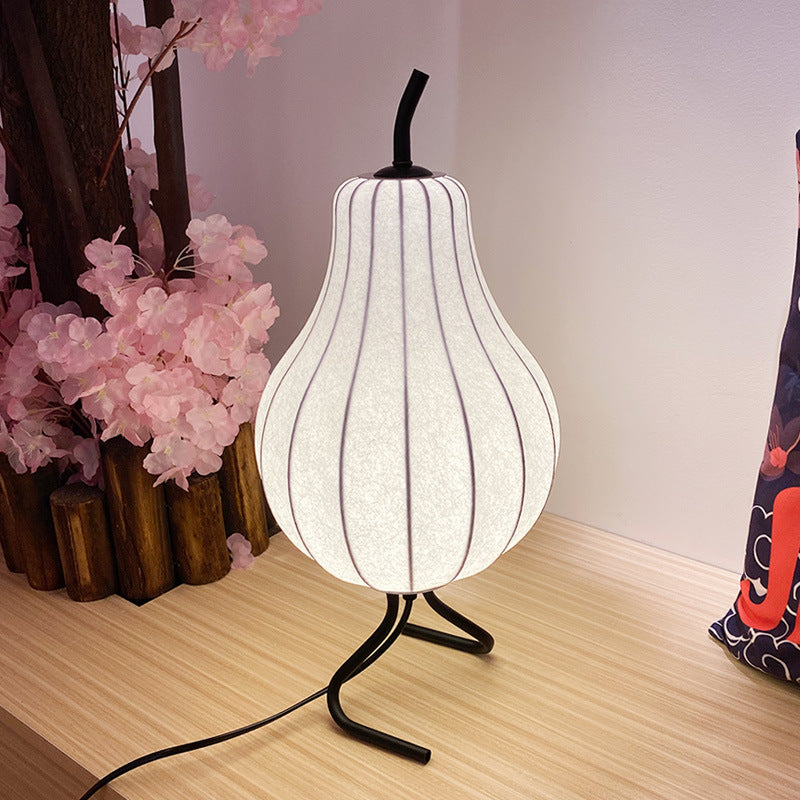 Traditionelle japanische Birnen-Seidenschirm-Stehlampe aus Eisen mit 1 Licht für Wohnzimmer 