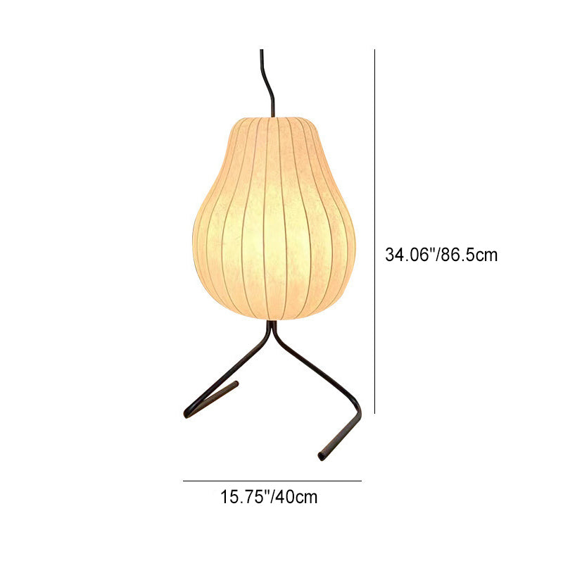 Traditionelle japanische Birnen-Seidenschirm-Stehlampe aus Eisen mit 1 Licht für Wohnzimmer 