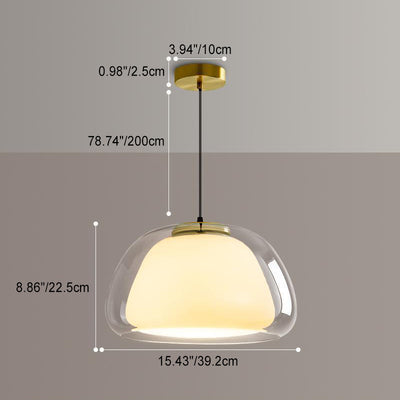 Suspension lumineuse moderne minimaliste ovale en aluminium et verre à 1 lumière pour salon 