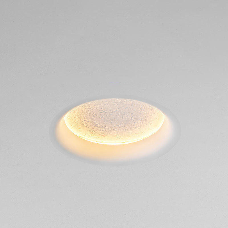 Modern Minimalist Round Moon Iron Plaster LED Wall Sconce Lamp For Living Room