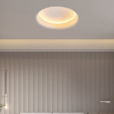 Modern Minimalist Round Moon Iron Plaster LED Wall Sconce Lamp For Living Room