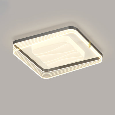 Modern Minimalist Round Square Rectangle Iron Aluminum Acrylic LED Flush Mount Ceiling Light For Living Room