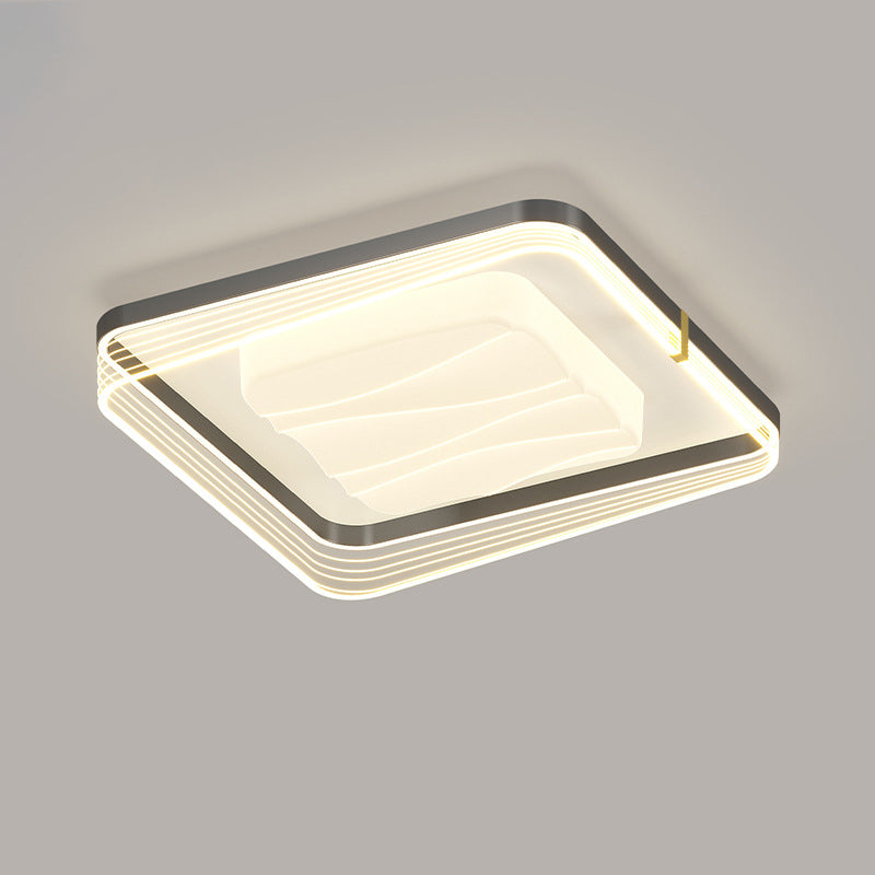 Modern Minimalist Round Square Rectangle Iron Aluminum Acrylic LED Flush Mount Ceiling Light For Living Room