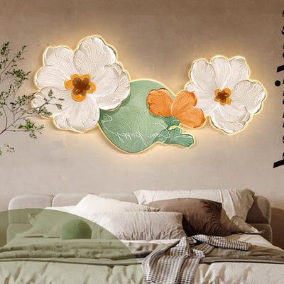 Moderne Art Deco Ölgemälde Blume Acryl LED Wand Leuchte Lampe Für Wohnzimmer 