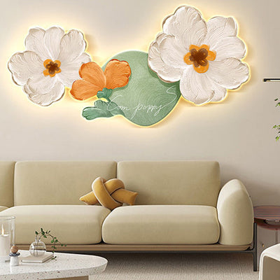 Moderne Art Deco Ölgemälde Blume Acryl LED Wand Leuchte Lampe Für Wohnzimmer 