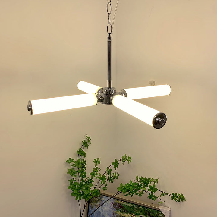 Suspension LED en verre cylindrique nordique contemporain pour salon 