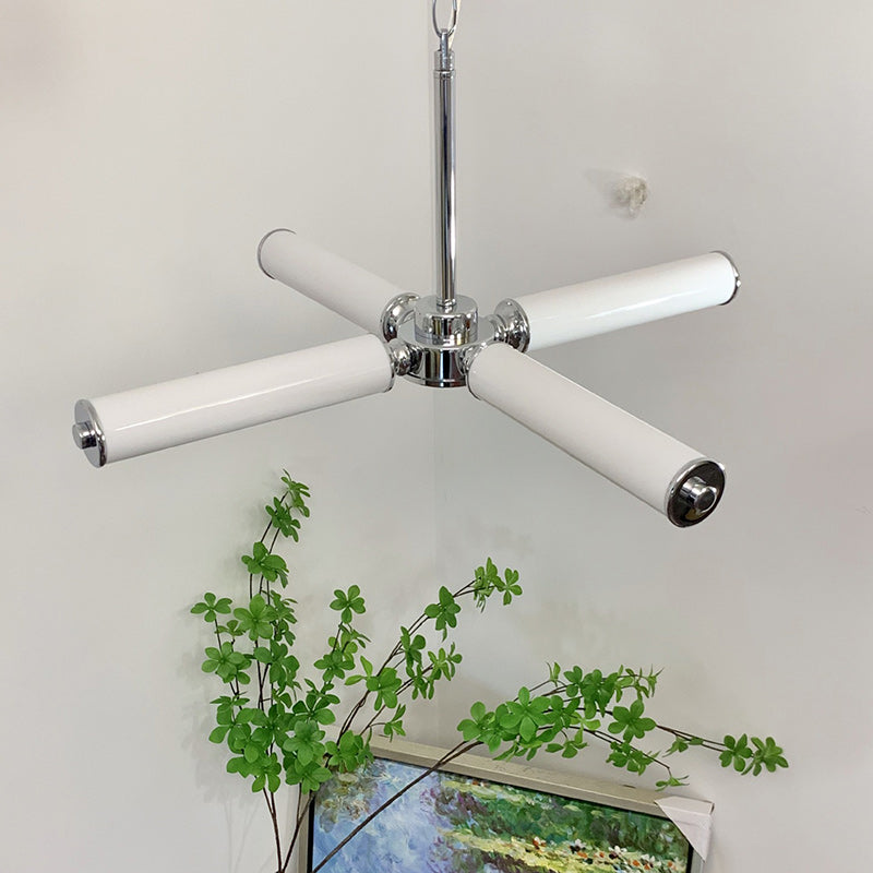 Suspension LED en verre cylindrique nordique contemporain pour salon 