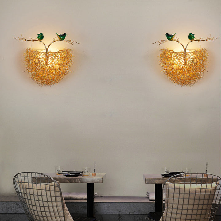 Lampe murale 1 lumière en verre matériel aluminium contemporain créatif nid d&