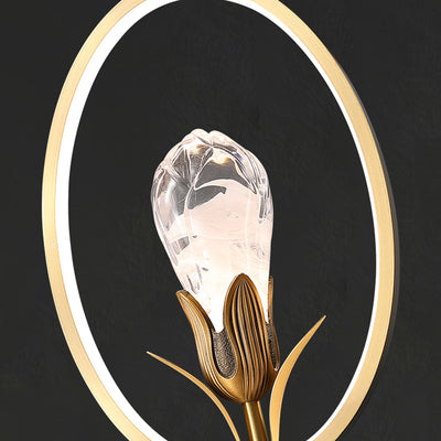 Traditionelle chinesische Kreis unregelmäßige Kristall Pod Kupfer Silikon Kristall Glas LED Pendelleuchte für Wohnzimmer 