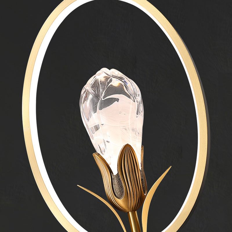 Traditionelle chinesische Kreis unregelmäßige Kristall Pod Kupfer Silikon Kristall Glas LED Pendelleuchte für Wohnzimmer 