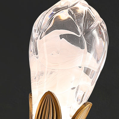 Traditionelle chinesische Kreis unregelmäßige Kristall Pod Kupfer Silikon Kristall Glas LED Pendelleuchte für Wohnzimmer 