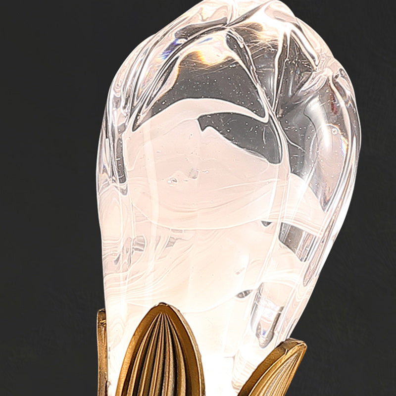 Traditionelle chinesische Kreis unregelmäßige Kristall Pod Kupfer Silikon Kristall Glas LED Pendelleuchte für Wohnzimmer 