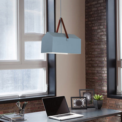 Suspension lumineuse moderne minimaliste en fer trapézoïdal rectangulaire à 1 lumière pour salon 