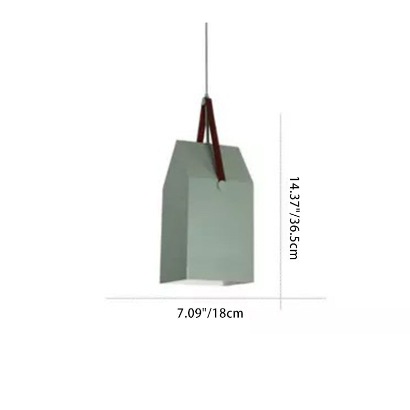 Suspension lumineuse moderne minimaliste en fer trapézoïdal rectangulaire à 1 lumière pour salon 