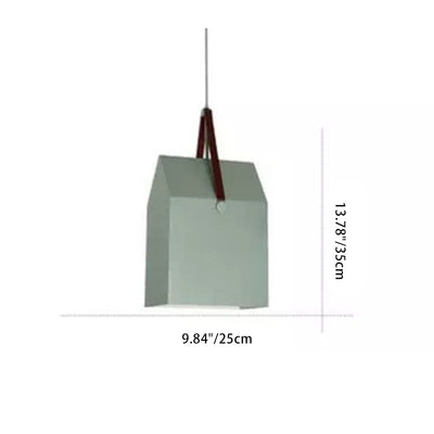 Suspension lumineuse moderne minimaliste en fer trapézoïdal rectangulaire à 1 lumière pour salon 