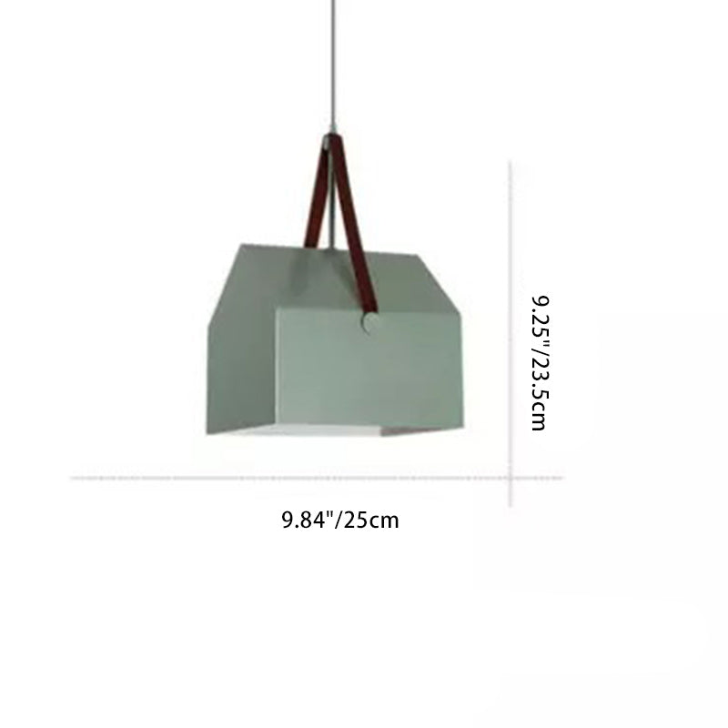 Suspension lumineuse moderne minimaliste en fer trapézoïdal rectangulaire à 1 lumière pour salon 