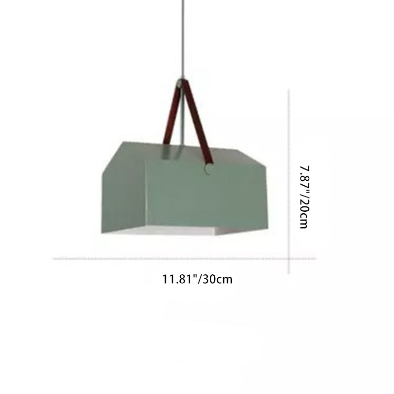 Suspension lumineuse moderne minimaliste en fer trapézoïdal rectangulaire à 1 lumière pour salon 