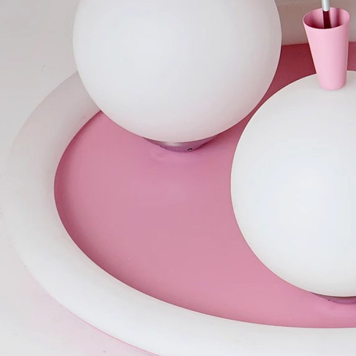 Luz de techo empotrada LED de hierro, resina y plástico con forma de oso redondo para niños creativos contemporáneos para dormitorio 