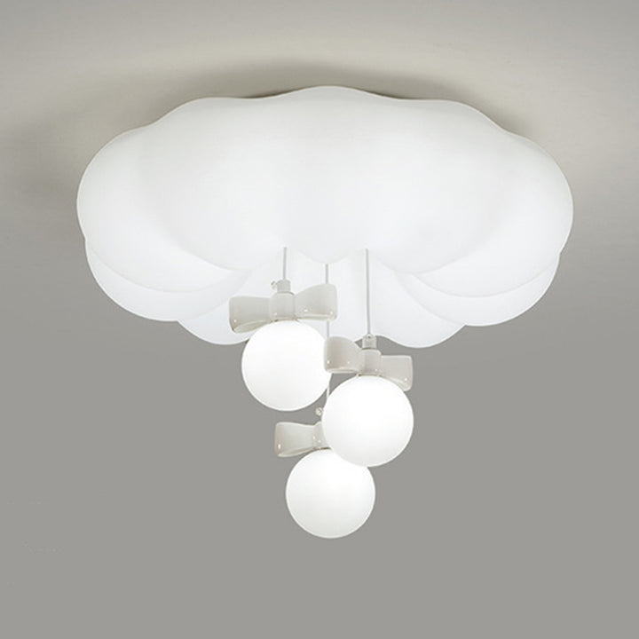 Zeitgenössische kreative Wolken-Kugel-Bogen-Eisen-PET LED-Bündig-Einfassungs-Deckenleuchte für Schlafzimmer 