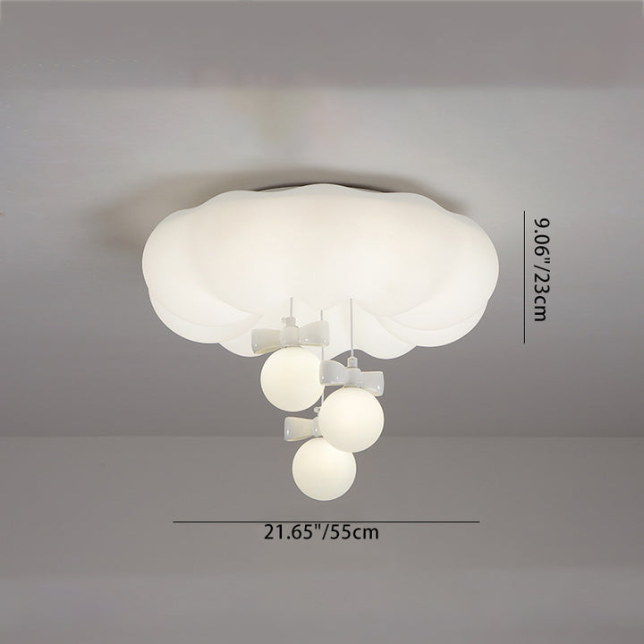 Zeitgenössische kreative Wolken-Kugel-Bogen-Eisen-PET LED-Bündig-Einfassungs-Deckenleuchte für Schlafzimmer 