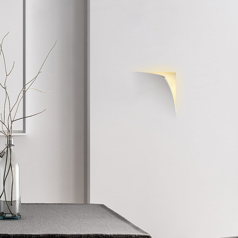 Applique murale moderne minimaliste carrée en plâtre à 1 lumière pour salon 