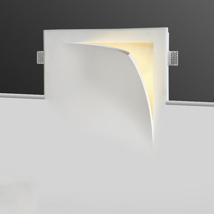 Applique murale moderne minimaliste carrée en plâtre à 1 lumière pour salon 