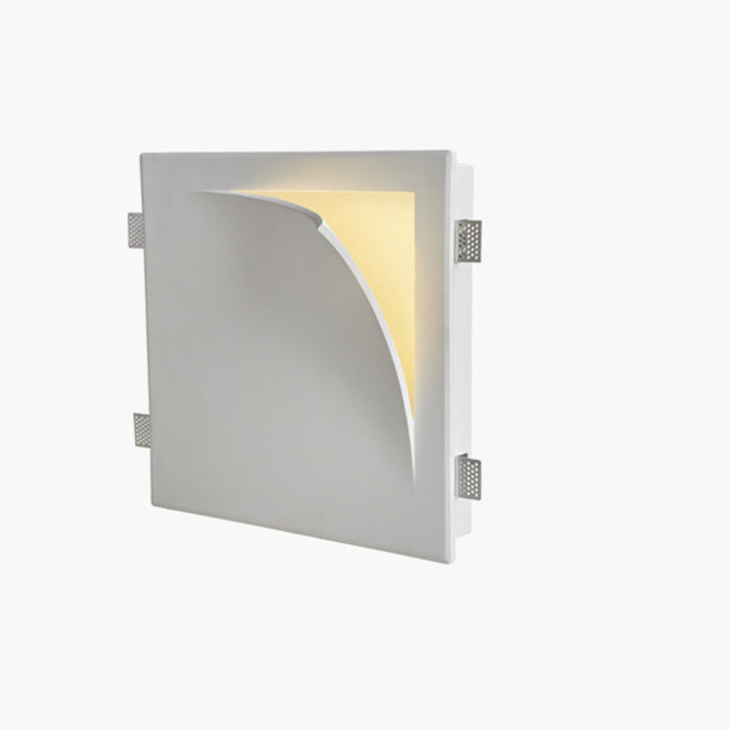 Applique murale moderne minimaliste carrée en plâtre à 1 lumière pour salon 