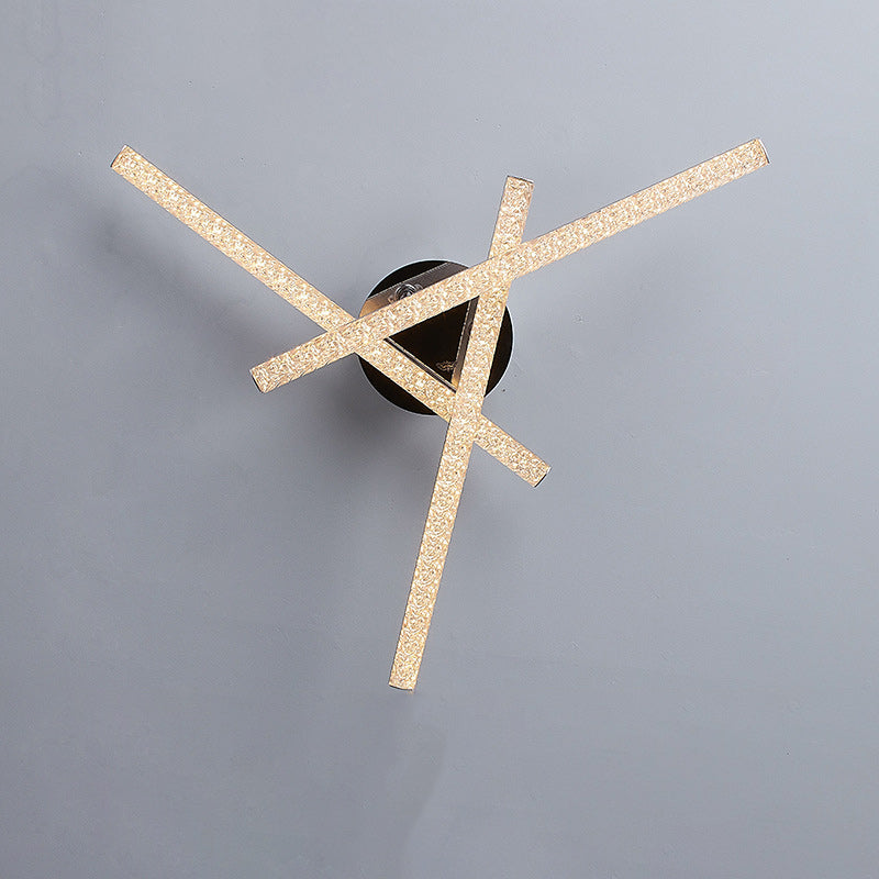 Moderne Simplicity Line Crossover-Deckenleuchte mit Edelstahlrahmen und Acrylschirm, halbbündige LED-Deckenleuchte für Wohnzimmer 