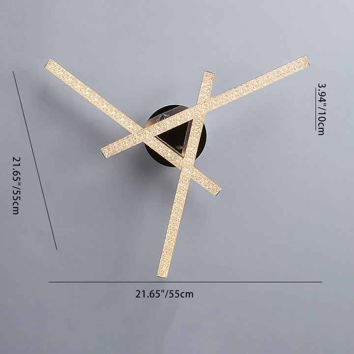 Ligne de Simplicité Moderne Cadre en Acier Inoxydable Croisé Abat-jour en Acrylique Plafonnier Semi-Encastré LED Pour Salon 