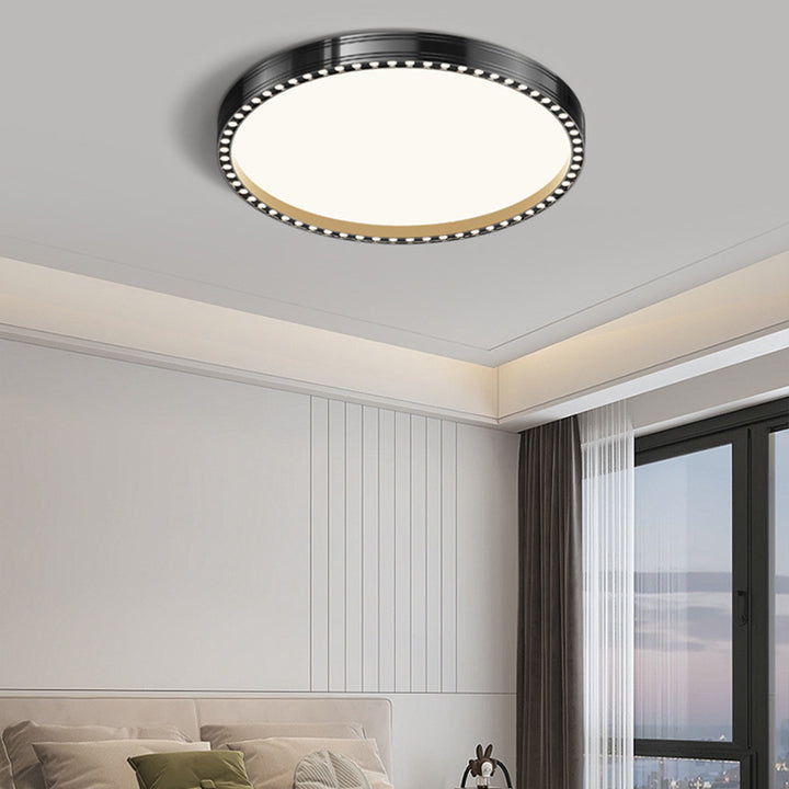 Moderne minimalistische runde aushöhlen Loch Aluminium Eisenrahmen LED Unterputz Deckenleuchte für Schlafzimmer 