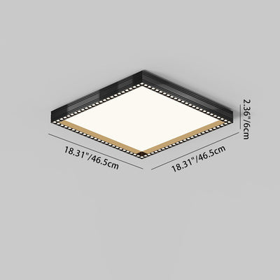 Lumière de plafond encastrée LED à cadre carré rectangulaire creux en aluminium et fer moderne minimaliste pour salon 