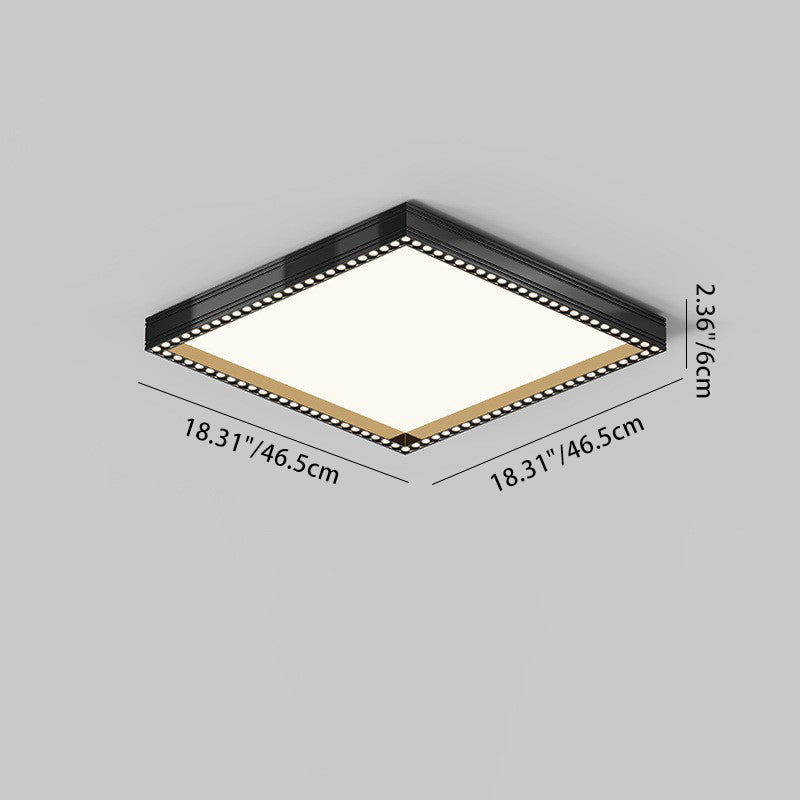 Lumière de plafond encastrée LED à cadre carré rectangulaire creux en aluminium et fer moderne minimaliste pour salon 