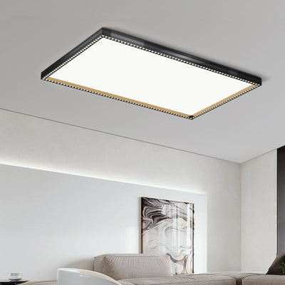 Lumière de plafond encastrée LED à cadre carré rectangulaire creux en aluminium et fer moderne minimaliste pour salon 