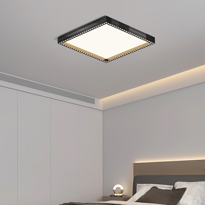 Lumière de plafond encastrée LED à cadre carré rectangulaire creux en aluminium et fer moderne minimaliste pour salon 