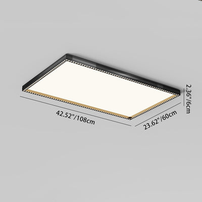 Lumière de plafond encastrée LED à cadre carré rectangulaire creux en aluminium et fer moderne minimaliste pour salon 