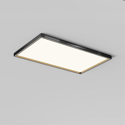Lumière de plafond encastrée LED à cadre carré rectangulaire creux en aluminium et fer moderne minimaliste pour salon 