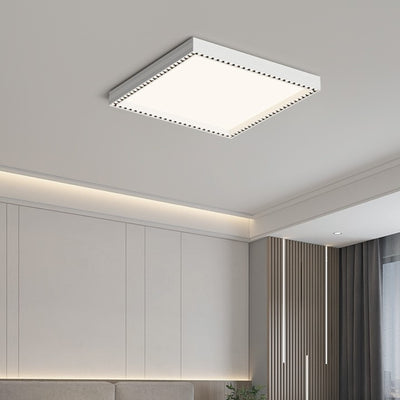 Lumière de plafond encastrée LED à cadre carré rectangulaire creux en aluminium et fer moderne minimaliste pour salon 