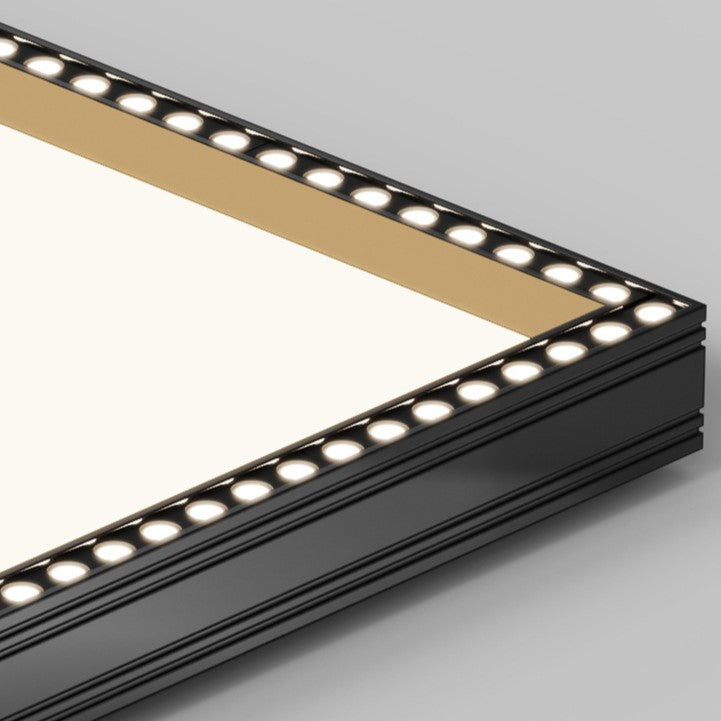 Lumière de plafond encastrée LED à cadre carré rectangulaire creux en aluminium et fer moderne minimaliste pour salon 