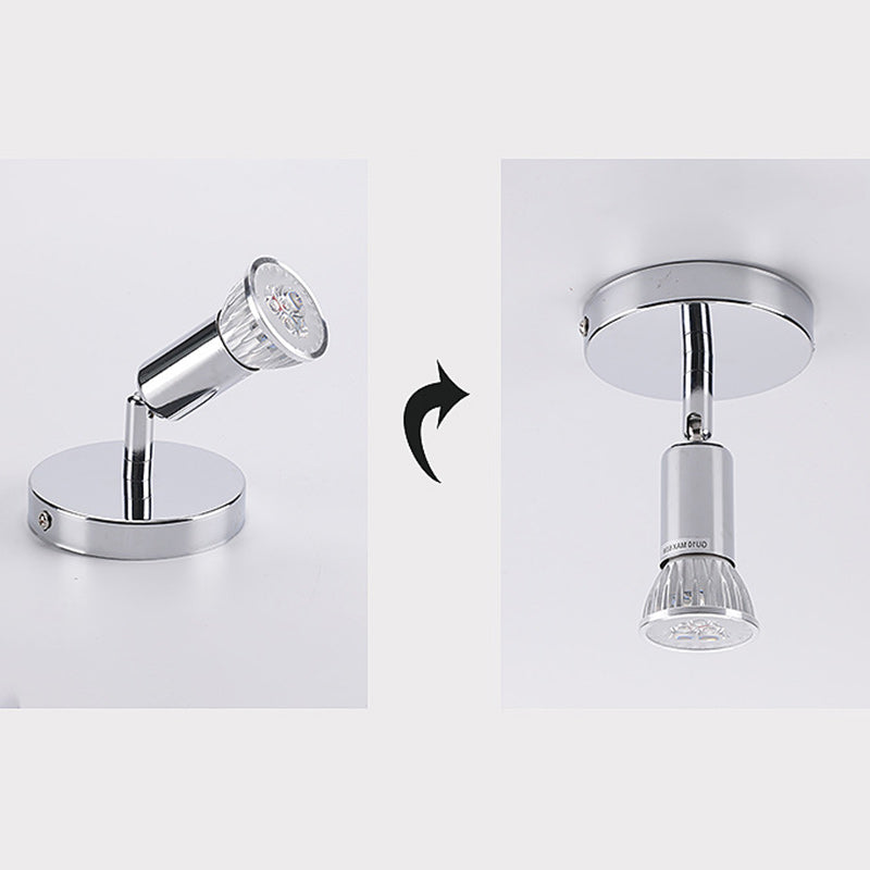 Simplicité Moderne Angle Ajustable Cylindre Rond Abat-jour en Acier Inoxydable Spot 1-Lumière Plafonnier Semi-Encastré Pour Salon 