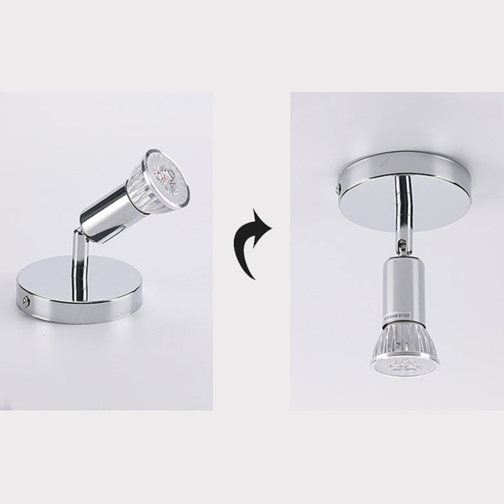 Simplicité Moderne Angle Ajustable Cylindre Rond Abat-jour en Acier Inoxydable Spot 1-Lumière Plafonnier Semi-Encastré Pour Salon 