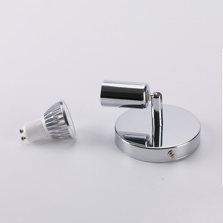 Simplicité Moderne Angle Ajustable Cylindre Rond Abat-jour en Acier Inoxydable Spot 1-Lumière Plafonnier Semi-Encastré Pour Salon 