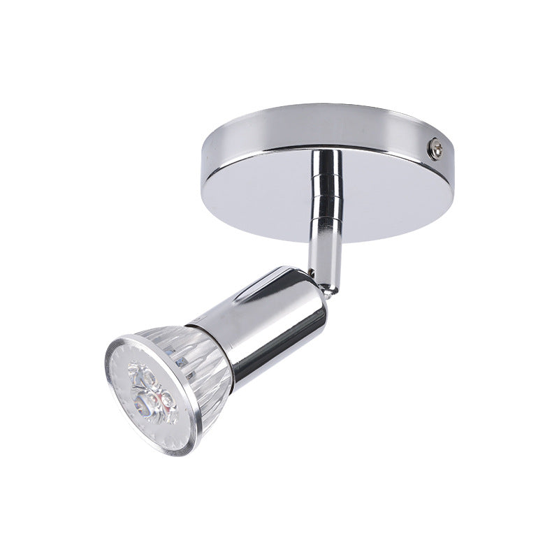 Simplicité Moderne Angle Ajustable Cylindre Rond Abat-jour en Acier Inoxydable Spot 1-Lumière Plafonnier Semi-Encastré Pour Salon 