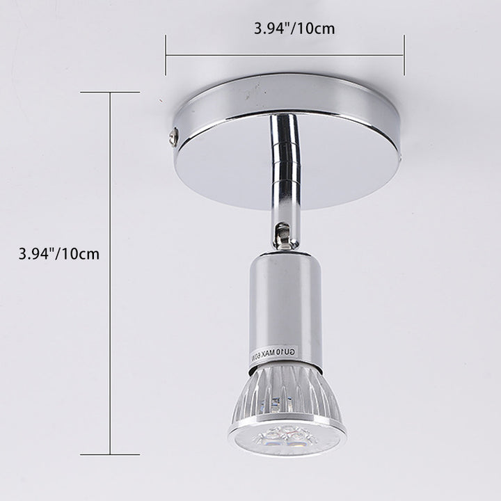 Simplicité Moderne Angle Ajustable Cylindre Rond Abat-jour en Acier Inoxydable Spot 1-Lumière Plafonnier Semi-Encastré Pour Salon 