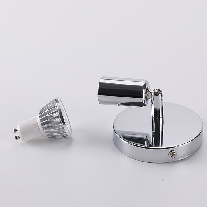 Simplicité Moderne Angle Ajustable Cylindre Rond Abat-jour en Acier Inoxydable Spot 1-Lumière Plafonnier Semi-Encastré Pour Salon 